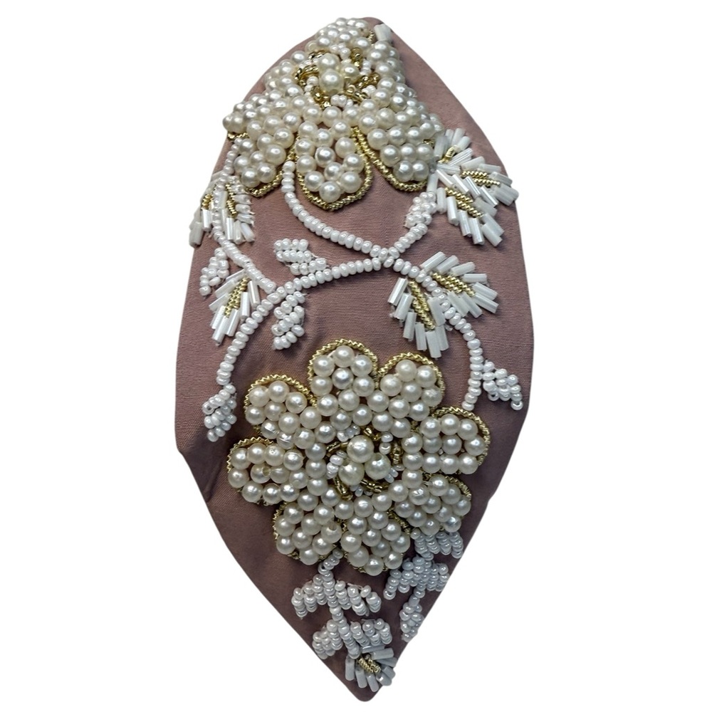 273. The Pink Elegant Pearl Floral Beaded Headband